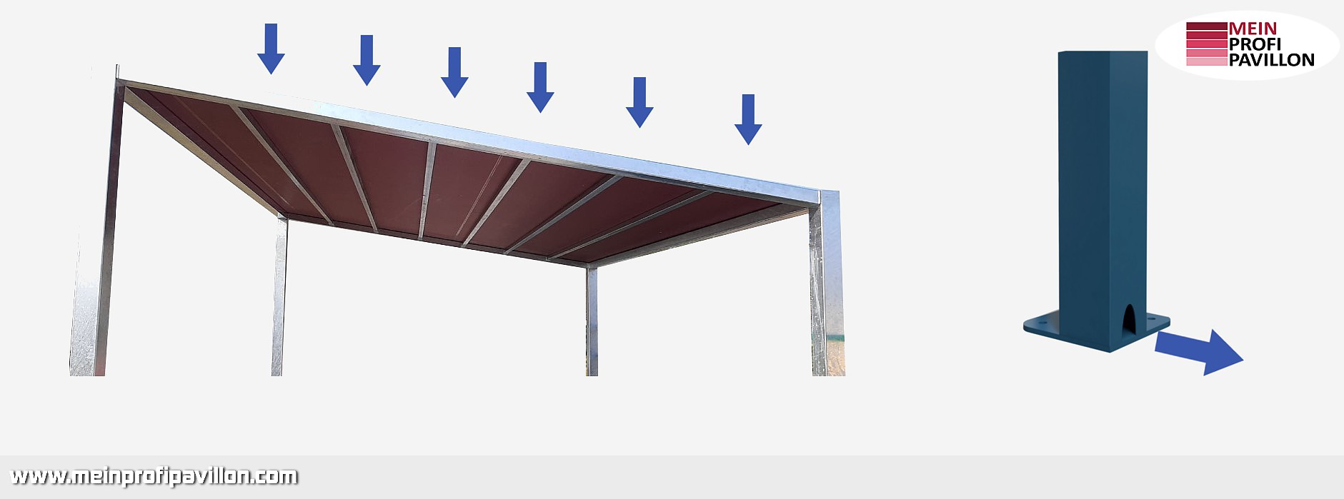 Pavillon Pagodenzelte profizelt Gartenzelt Benutzerdefiniert Personalisiert Carport Terrassendach  Faltpergola PVC PROFI Personalisiert Benutzerdefiniert_farbe_FRAME